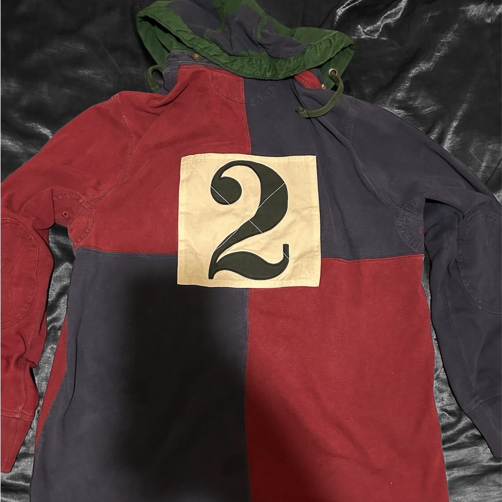 Vnitage Ralph Lauren Polo PRLC Rugby Sweater Navy Maroon